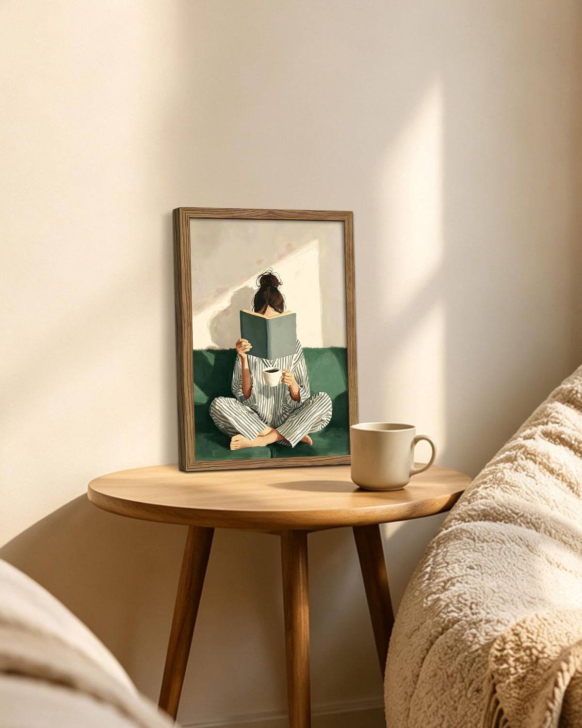 Reading Woman Canvas Wall Art (A-Girl Reading a Book / 16"L x 12"W)