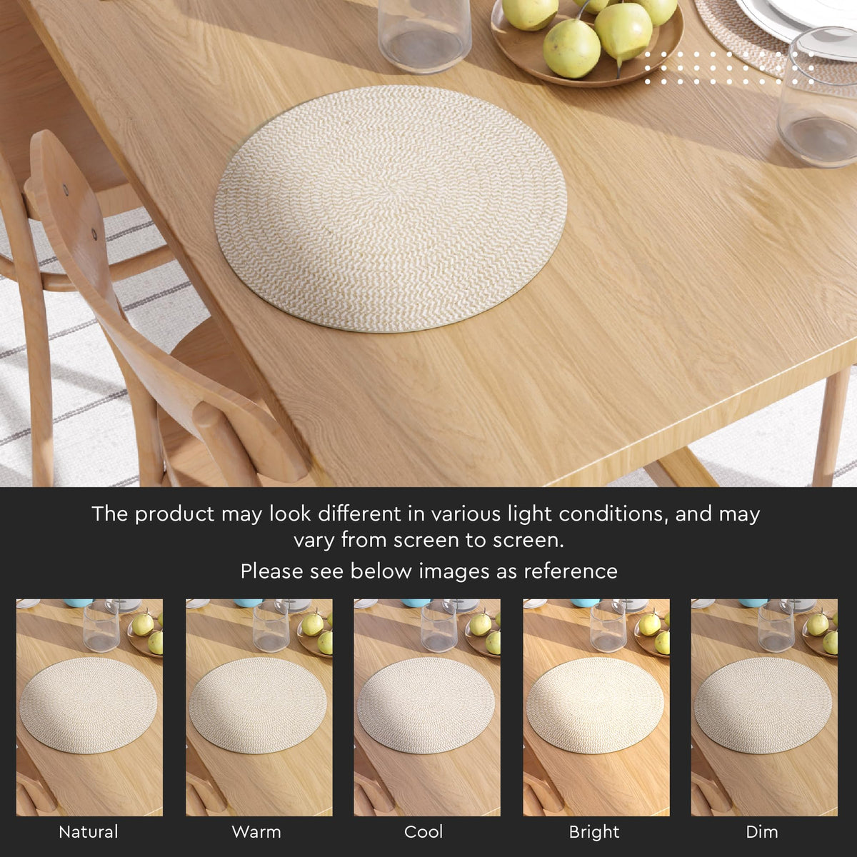 Dining Placemats (Beige & Off White Mix / 13" (Set of 4))