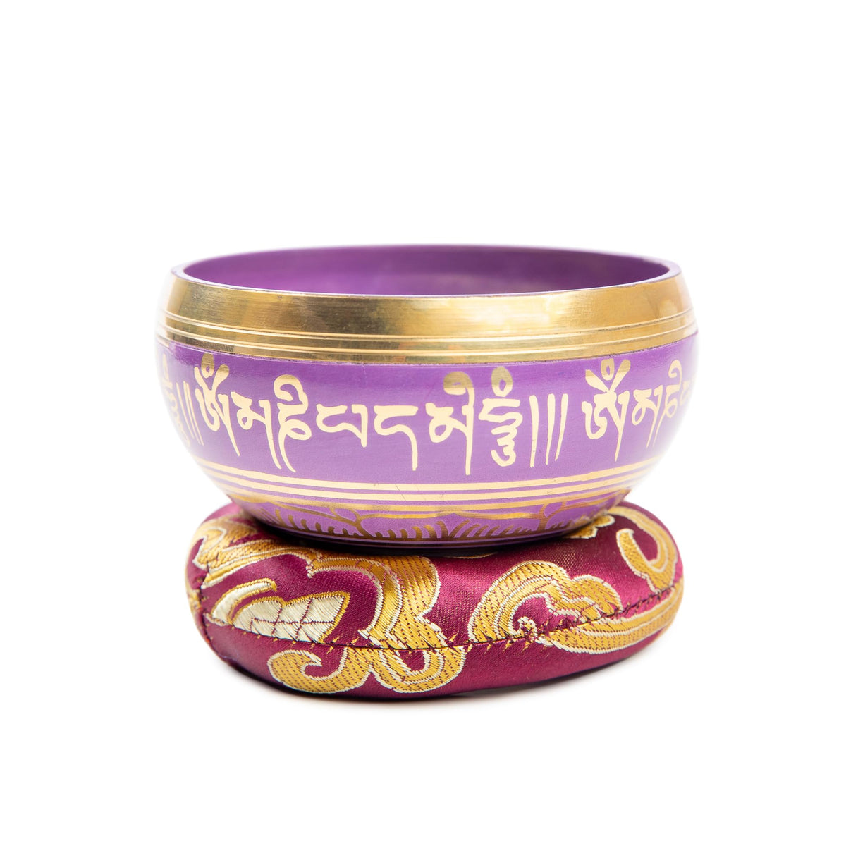 Tibetan Singing Bowl Set Brass (Purple)