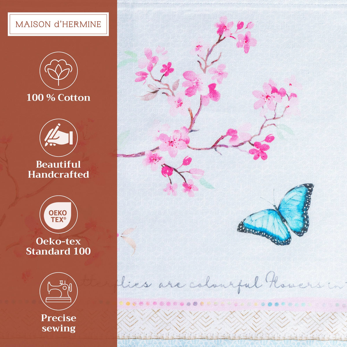 Placemats Set of 4 Reusable 100% Cotton (120 - Blossoms in Spring / 13" X 19" (Pack of 4))