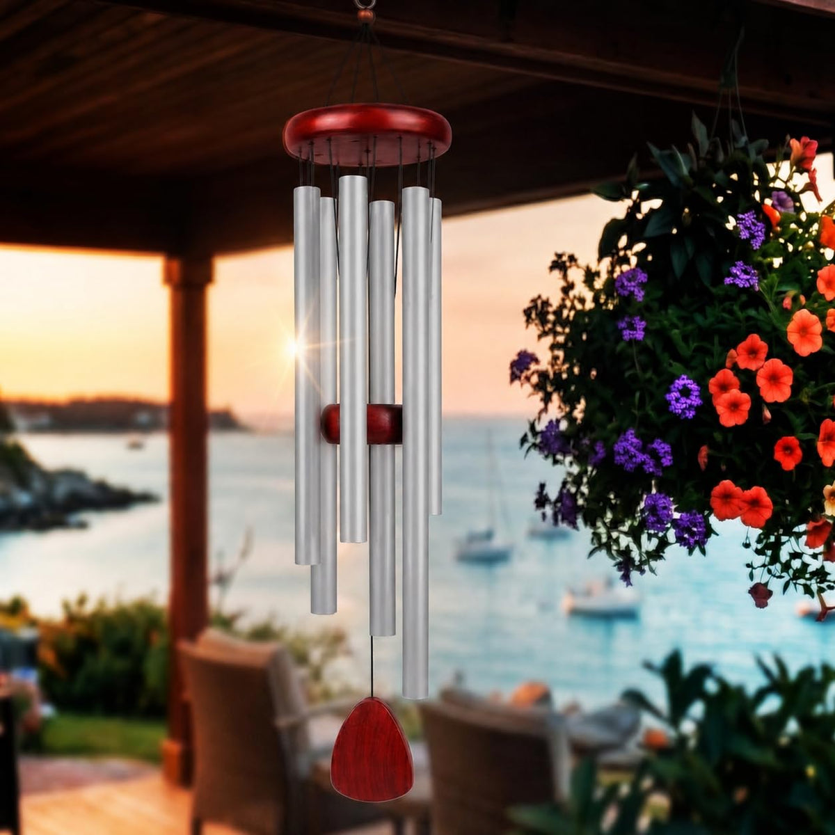Wind Chimes for Outside Deep Tone (Silver)