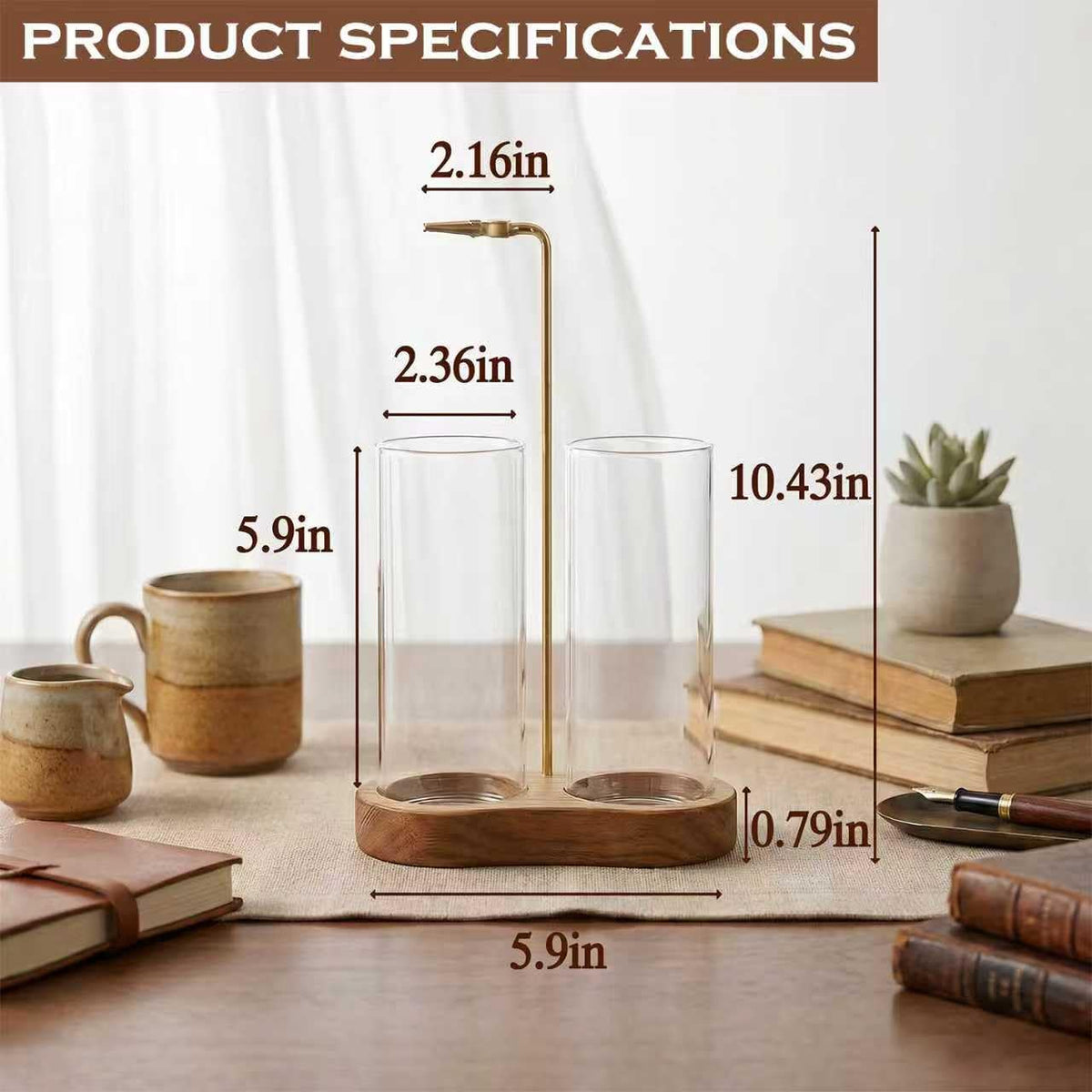 Incense Holder for Sticks with Glass Ash Catcher (Upgrade tall cup)