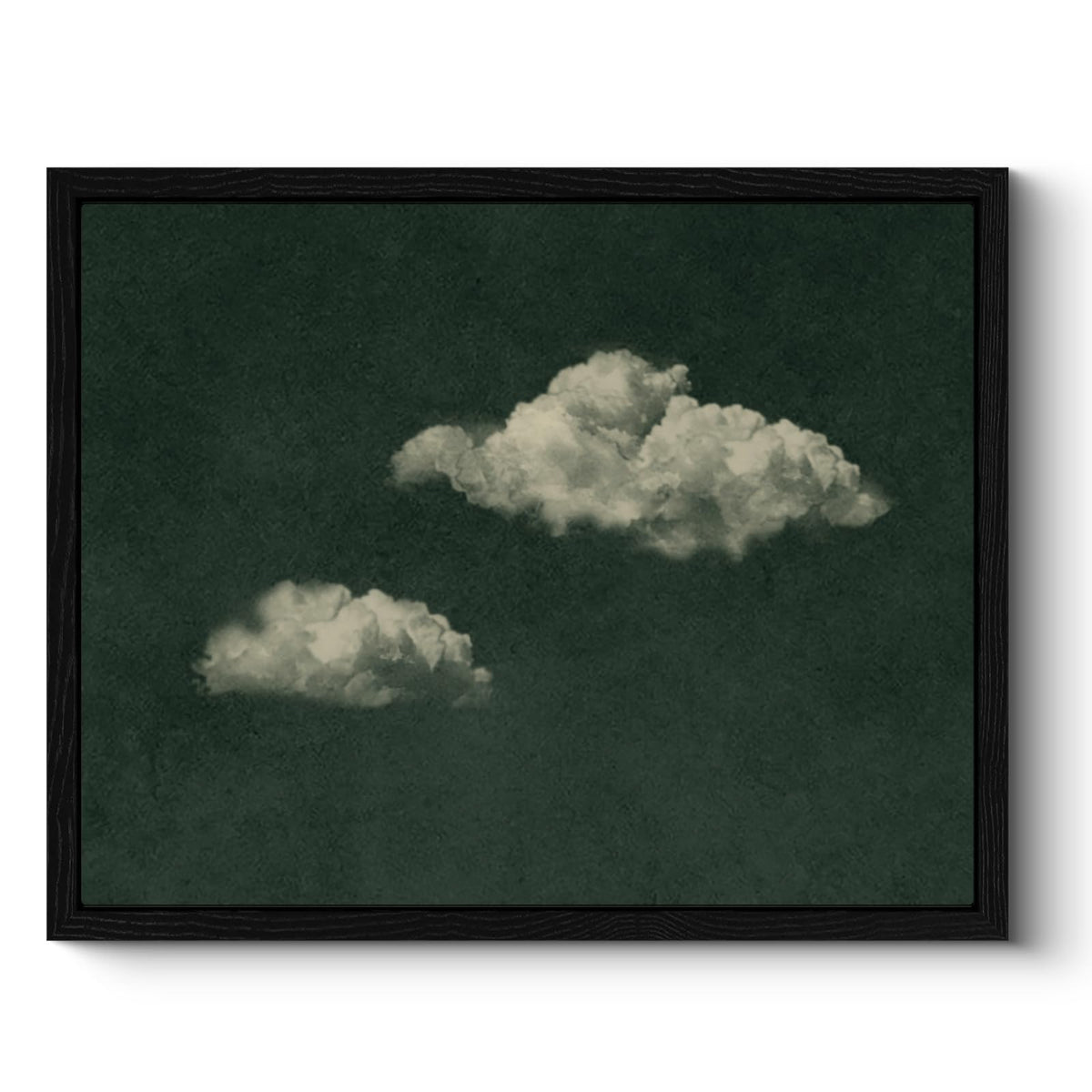 Vintage Framed Canvas Wall Art Dark Blue Moody Cloud Painting (Two Clouds / 10"L x 8"W)
