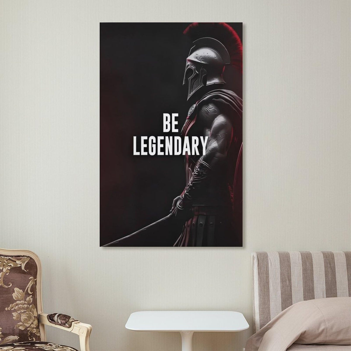 Be Legendary Spartan Warrior Motivational Print Canvas Printing Wall Art Prints Wall Decor Posters Dark Red Black Minimalist Stoic Gym Office Living Room Bedroom Decor 12x18inch (style-40 / 12x18inch(30x45cm) Unframe)