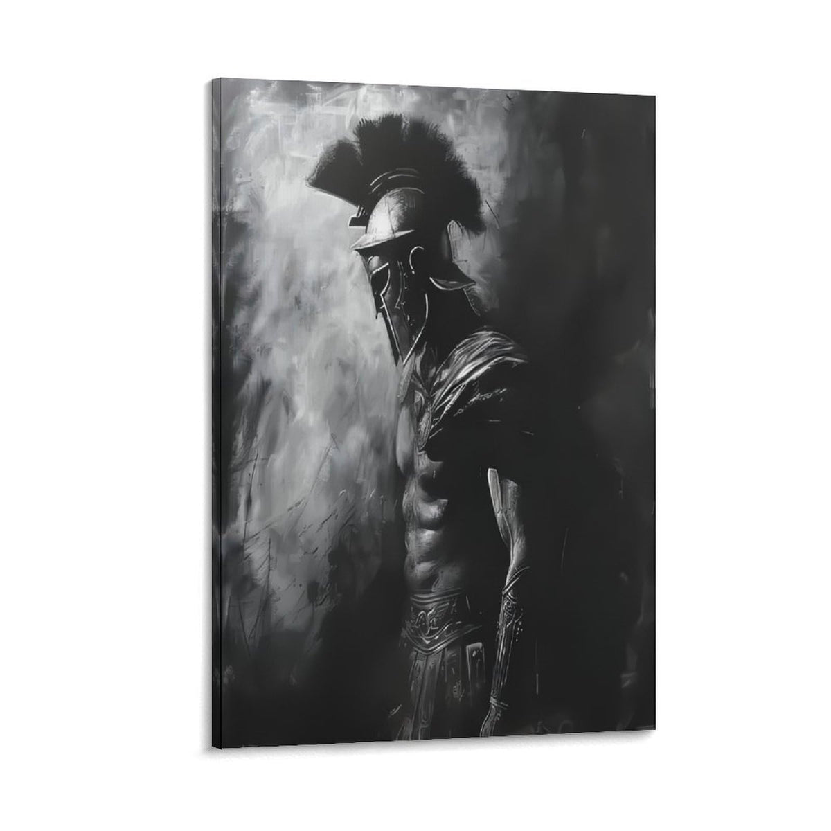 Black White Charcoal Sketch Roman Gladiator Canvas Printing Wall Art Prints Wall Decor Posters Monochrome Warrior Minimalist Scandinavian Bedroom Living Room Office Decor 20x30inch (style-41 / 20x30inch(50x75cm) Frame)