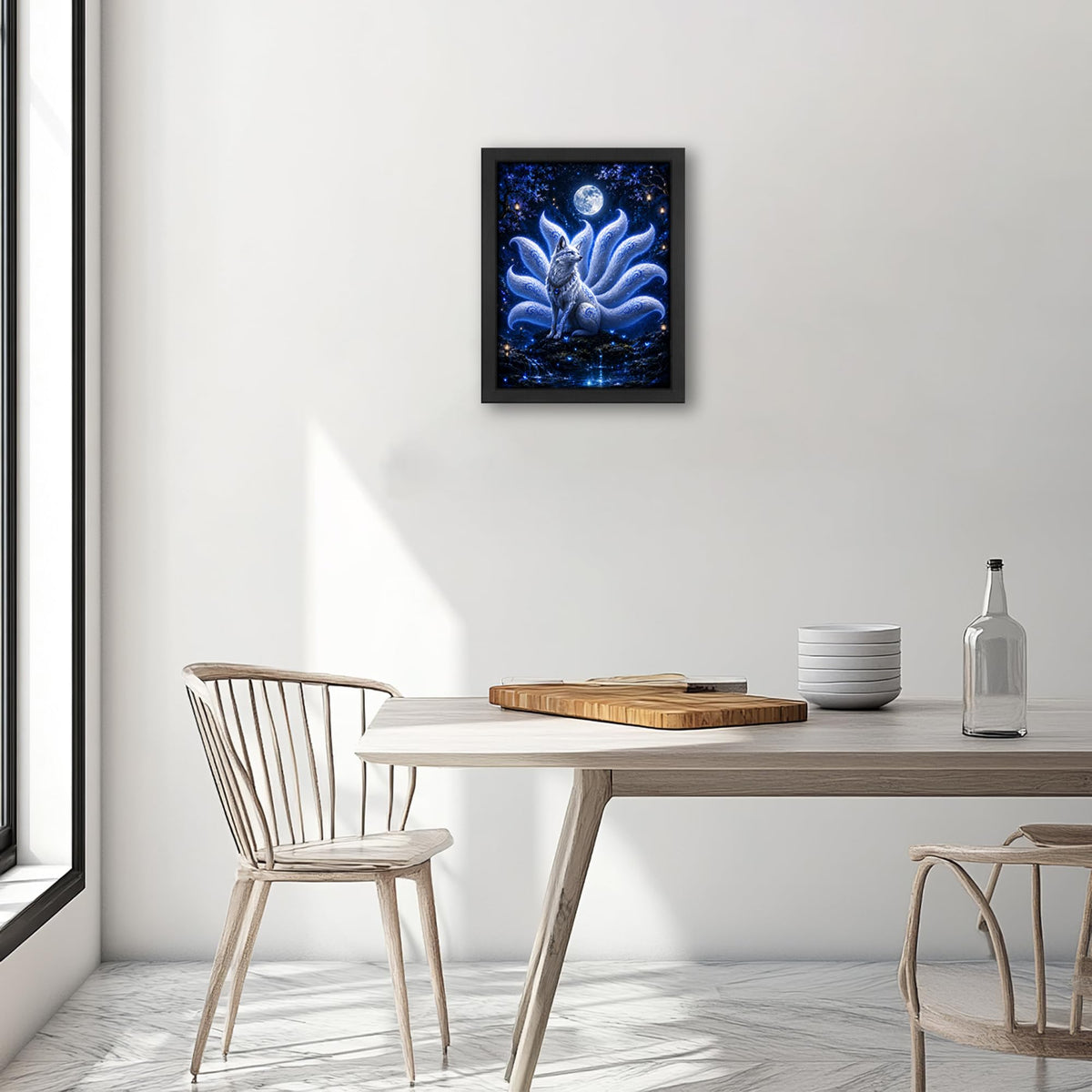 Nine Tailed Fox Decor Wall Art (Wall Art Framed 22 / 24"L x 16"W)