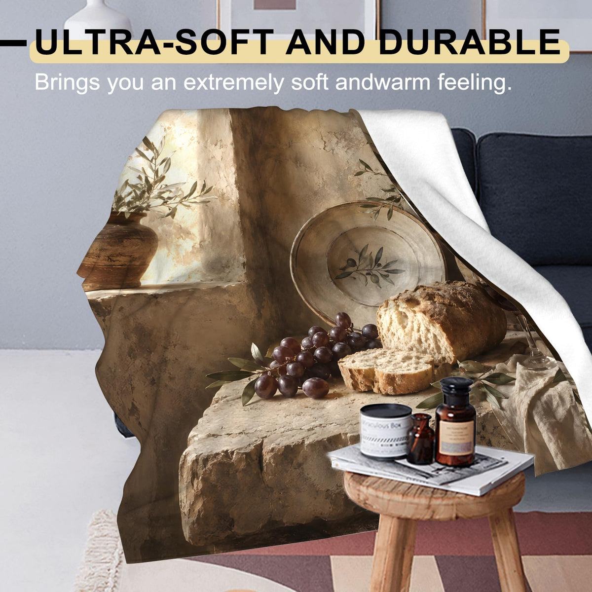 Tuscan Still Life Flannel Blanket (Tuscan Still Life / 50x60 inch)