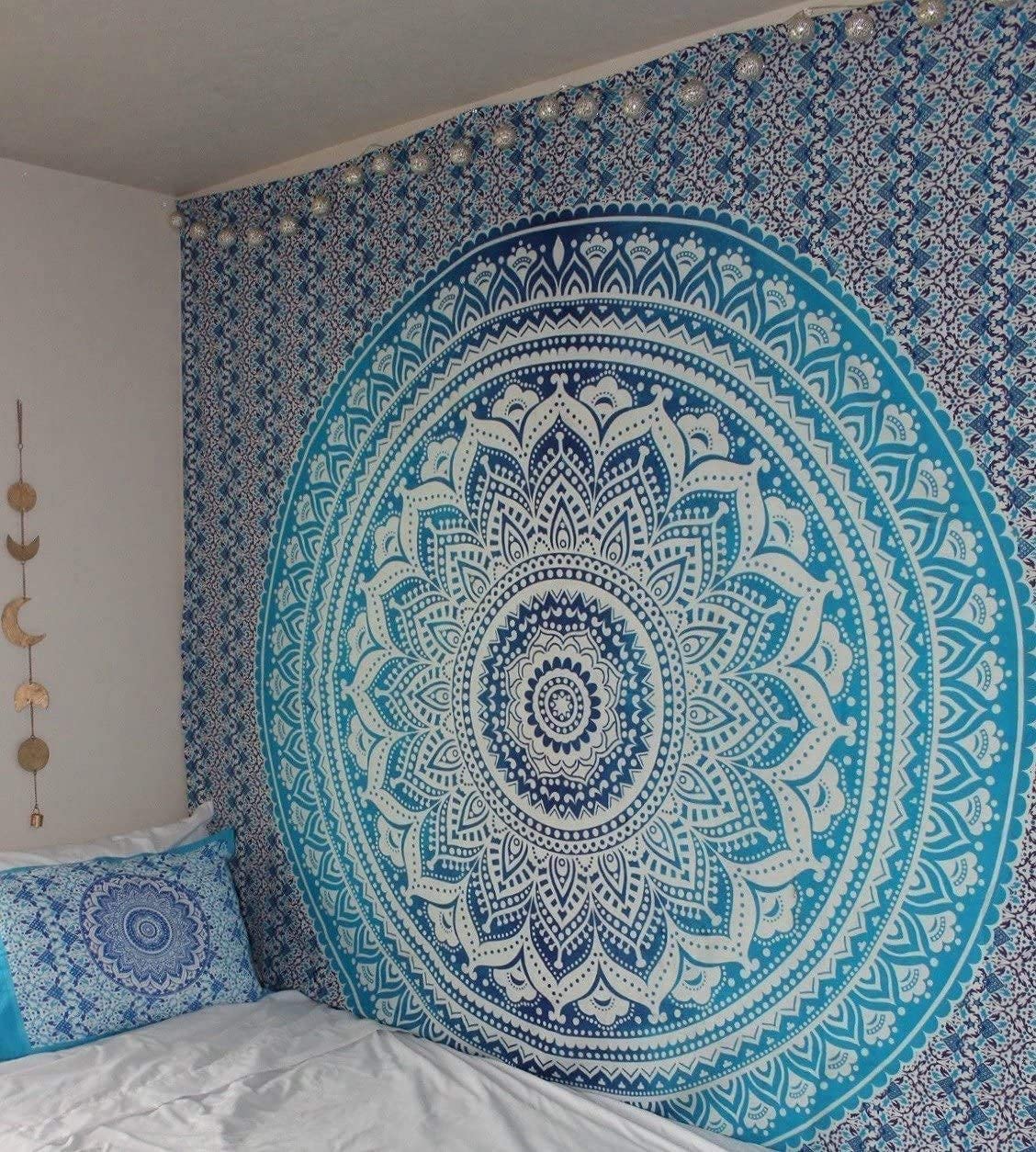 Ombre Wall Hanging Bohemian Tapestry (Blue / 60"L x 54"W)