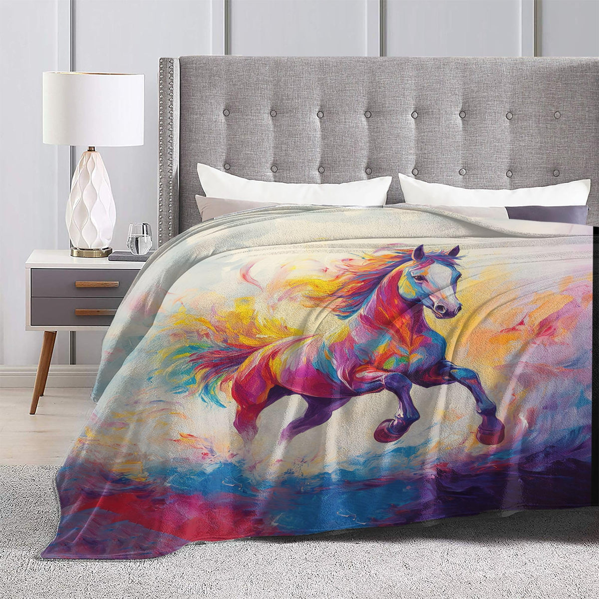 Horse Fleece Throw Blanket Animal Gifts Room Decor 40"x50" (Horse / 40"X50")