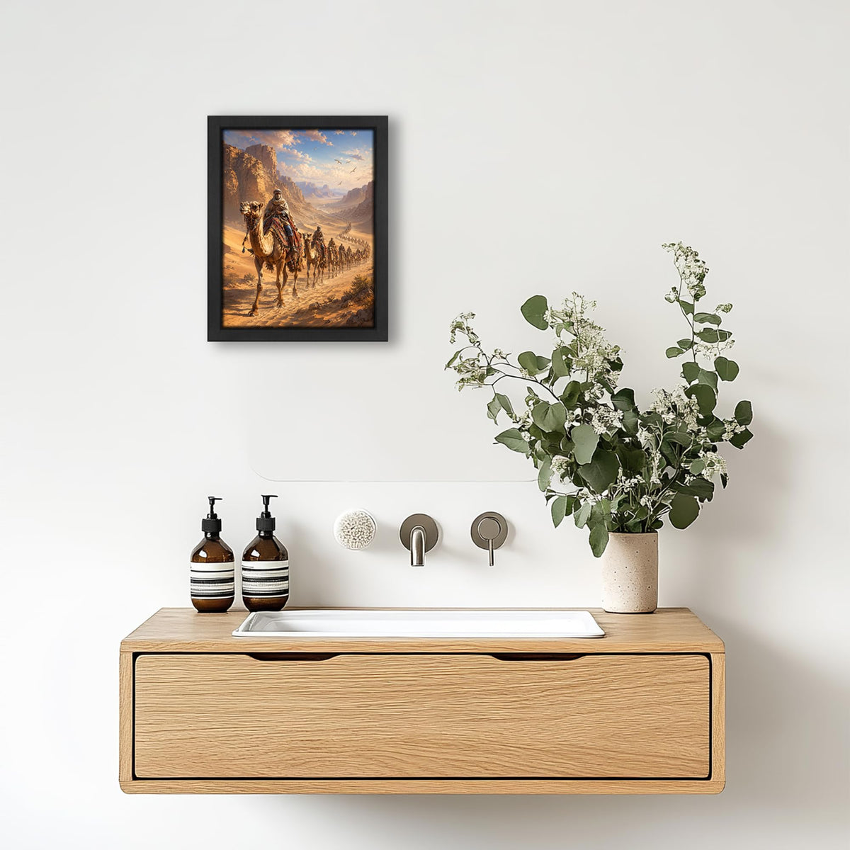 Desert Journey Landscape Decor Wall Art (Wall Art Framed 39 / 20"L x 16"W)