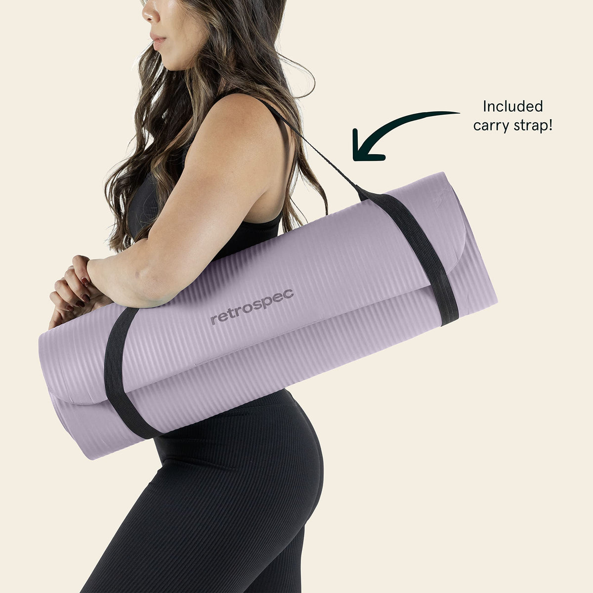 Solana 1" Extra Thick Yoga Mat Non Slip Exercise Mat w (Violet Haze / 1 inch)