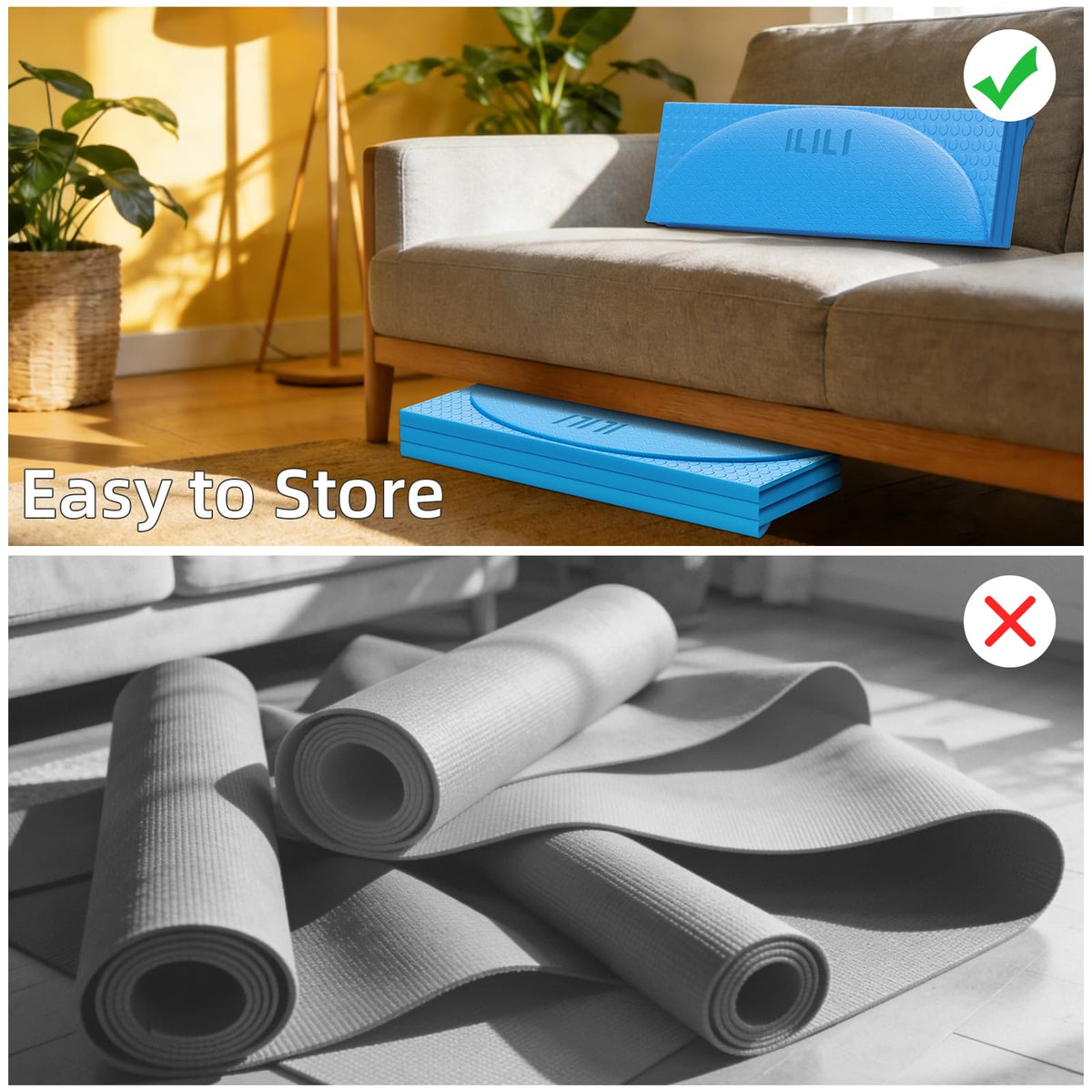 Foldable Yoga Mat (Sky Blue)