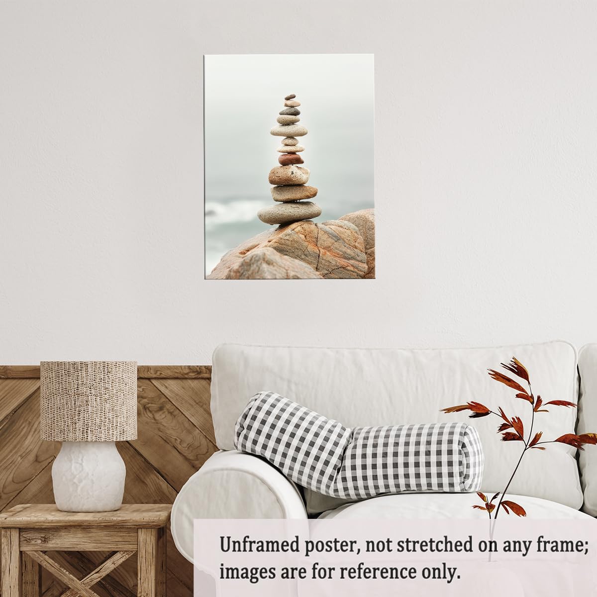 Tall Zen Rock Stack Wall Art (Unframed-7 / 11"L x 14"W)