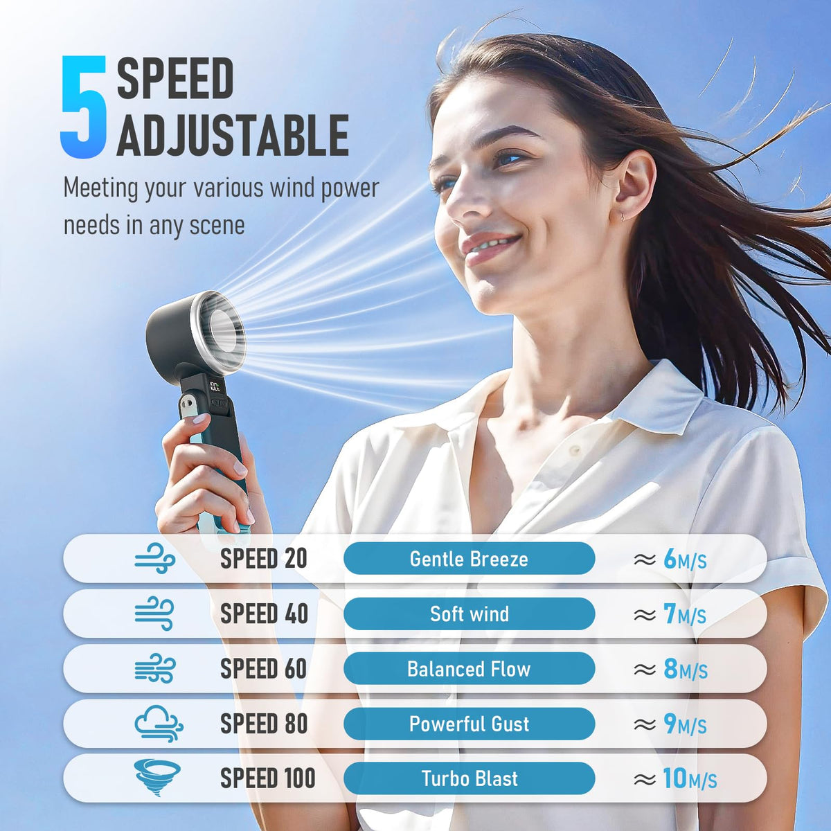 Portable Handheld Cooling Fan (black)