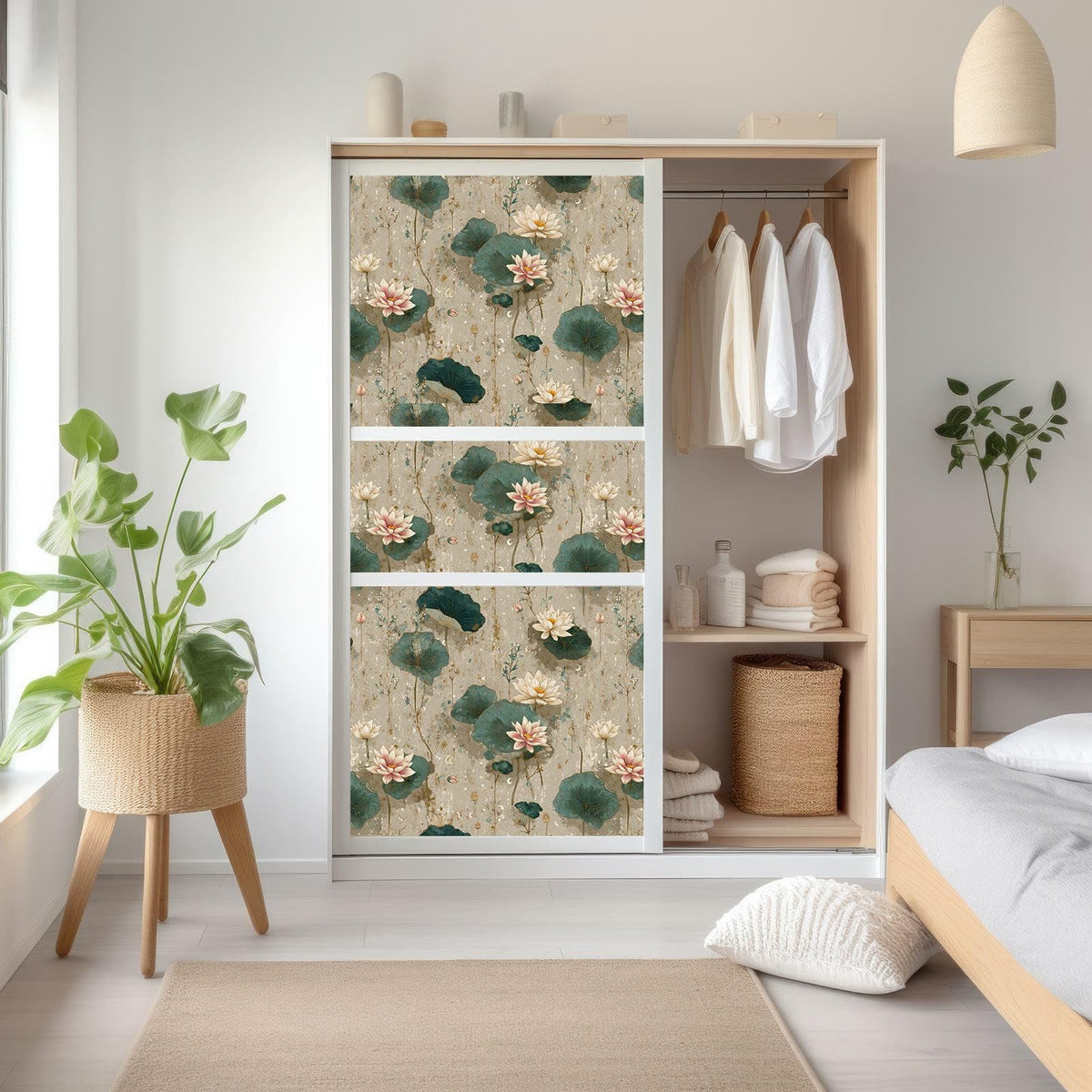 Chinoiserie Lotus Peel and Stick Wallpaper (17.7" x 118")