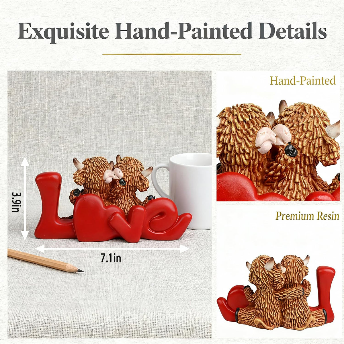 Highland Cow Figurines (03-love)