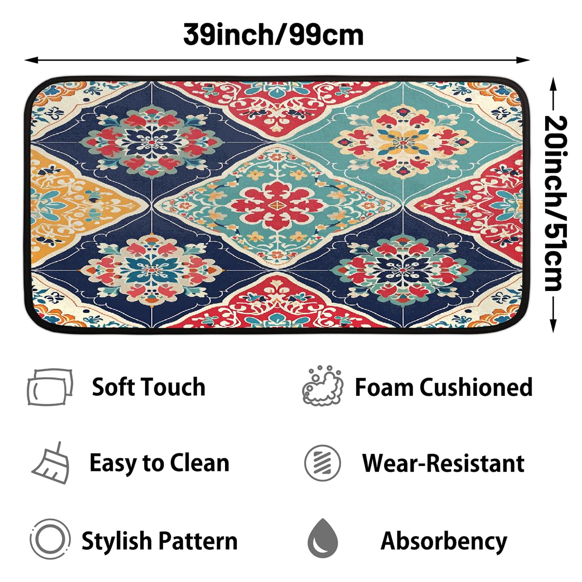 Mexican Ethnic Kitchen Rug Non (Color10)