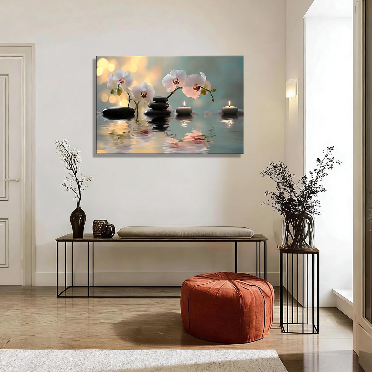 Framed Orchid Spa Wall Art Canvas Prints (Pictures2 / 12"L x 8"W)