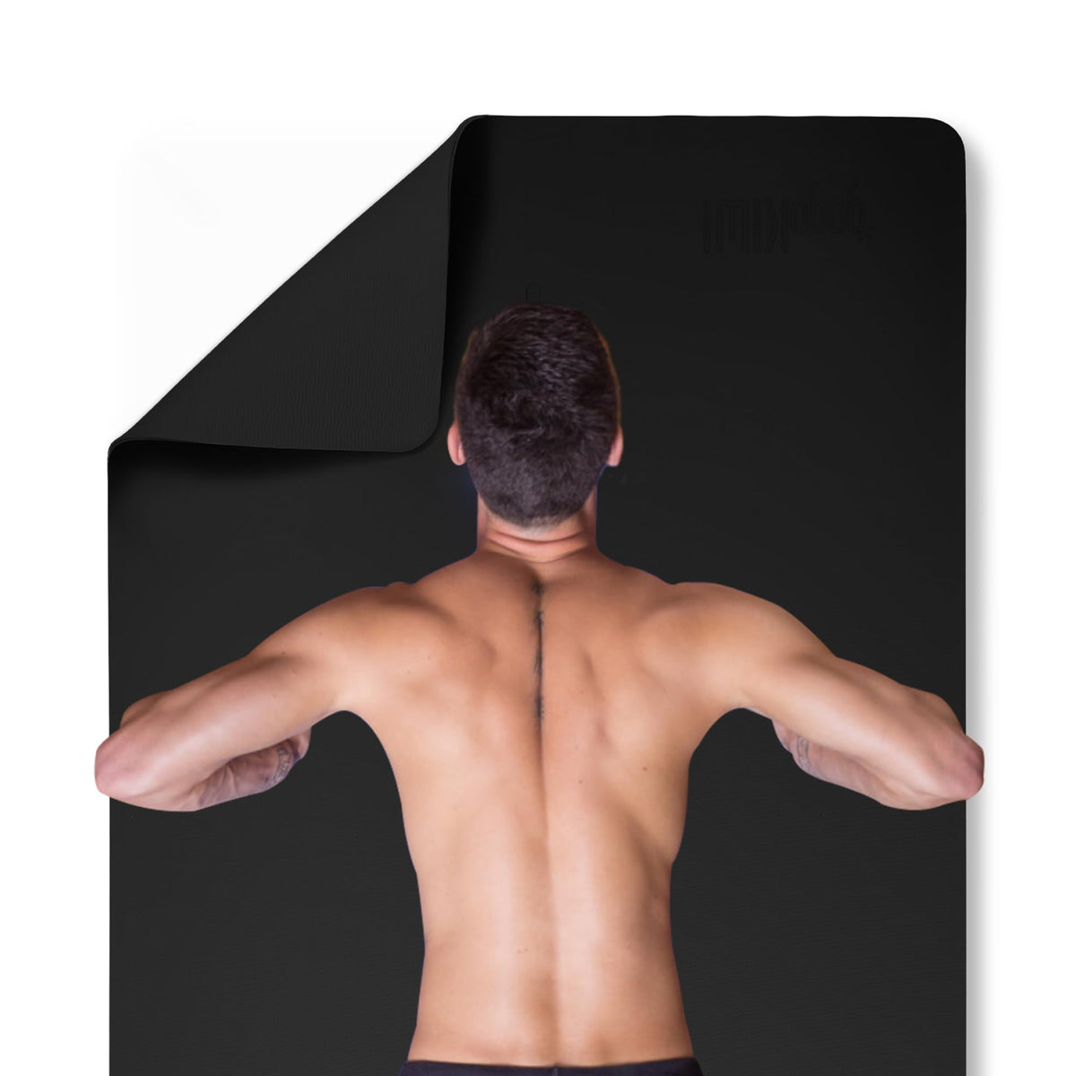 Extra Wide Yoga Mat for Men Women (Just Black / Standard (1/4 Inch Thick))