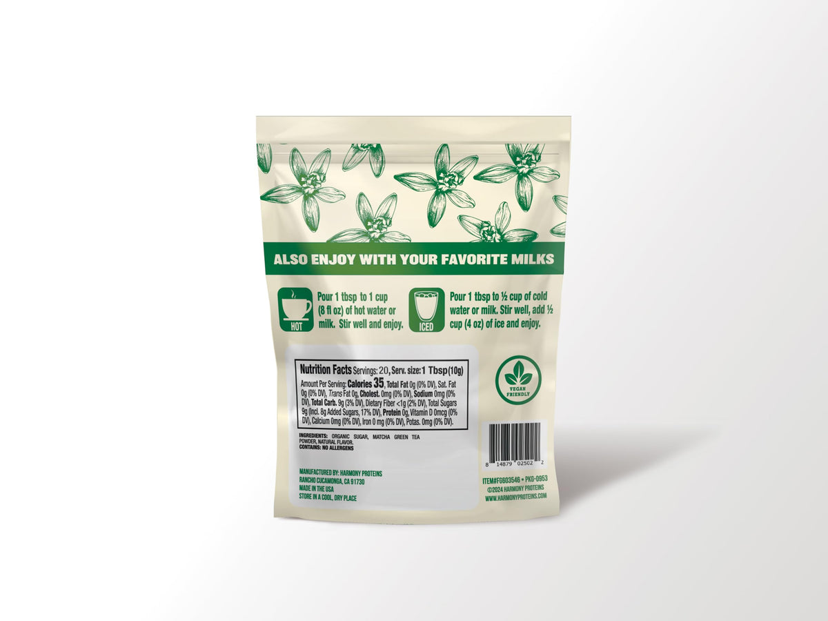 Harmony Vanilla Matcha Powder 7.05 oz Bag (20 Servings)