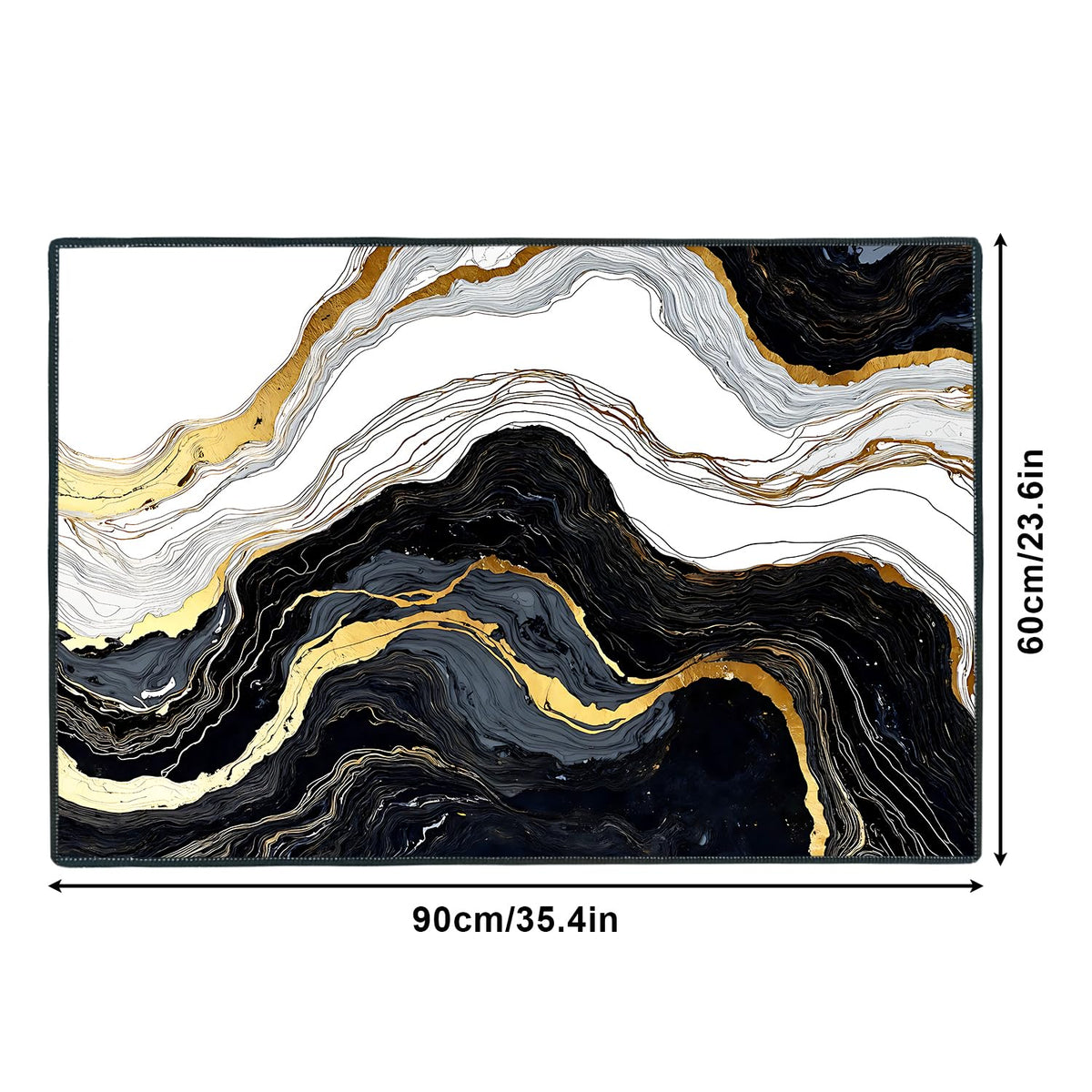 2x3FT Area Rug Black White Gold Indoor Entryway Rug (#5 / 2' x 3' (Rectangular))