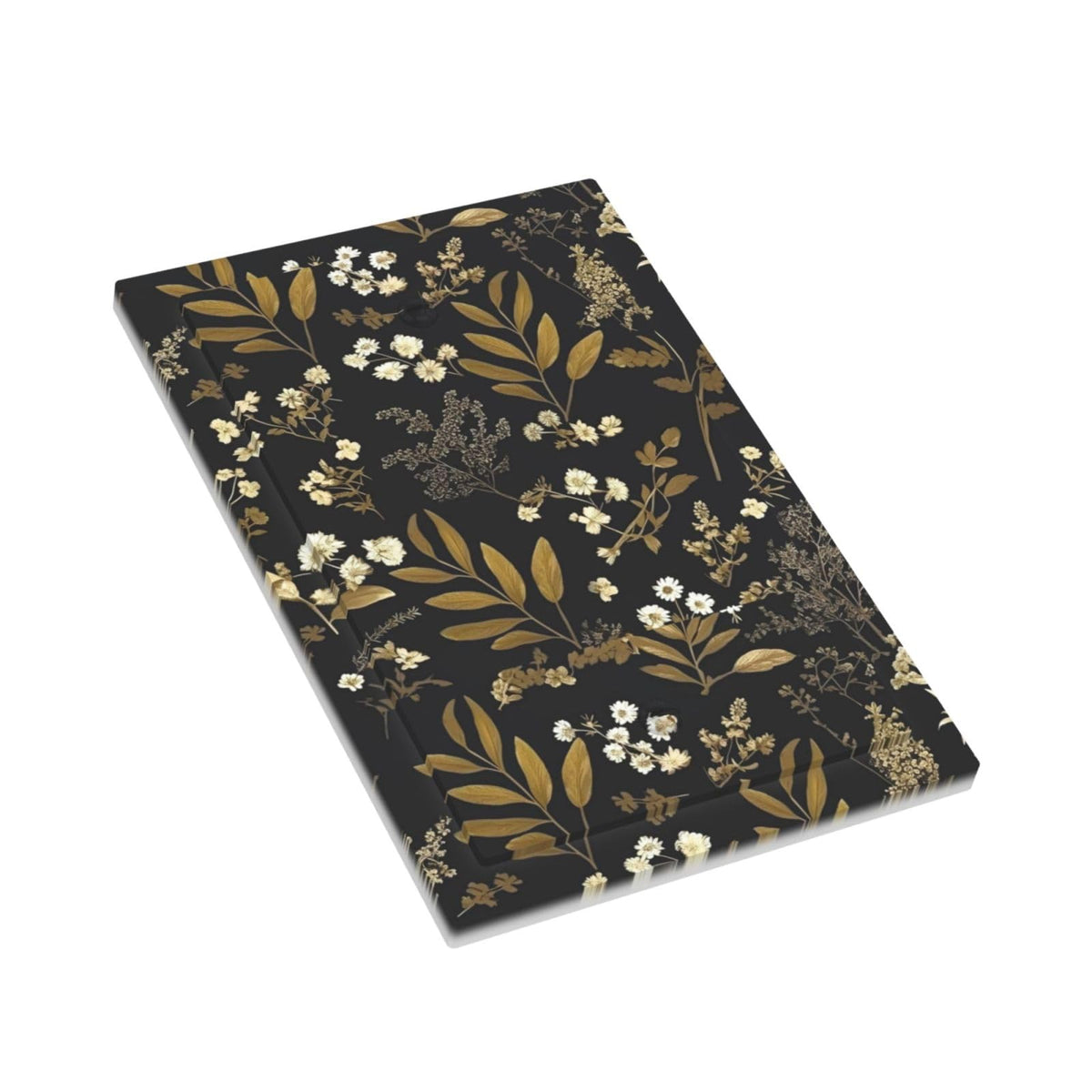 Black Gold Vintage Leaf Floral Decorative 1 (Black Gold Vintage Leaf Floral / 1-Gang Blank)