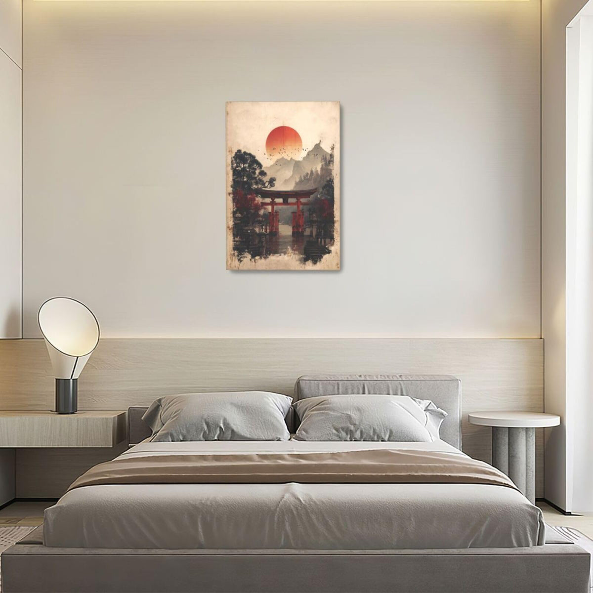 Japanese Shrine Wall Art Oriental Asian Wall Decor Japan Traditional Canvas Pictures Chinese Aesthetic Paintings Prints China Artwork Framed Decorations For Bedroom Living Room Office Gifts 16" x 24" (Shrine / 24"L x 16"W)