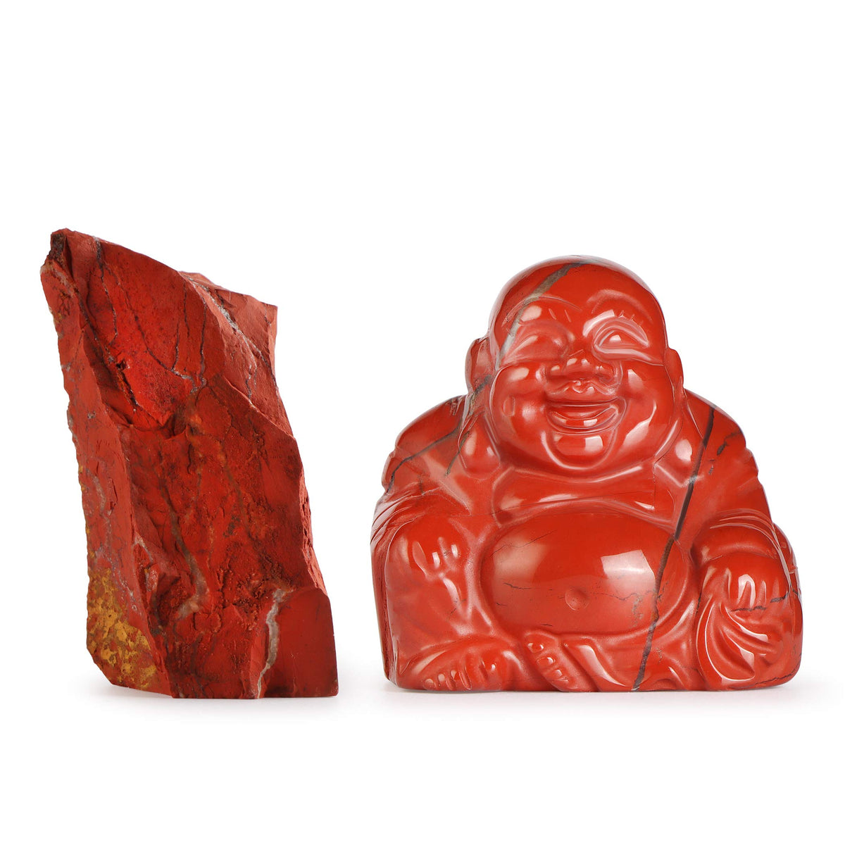2" Red Jasper Crystal Laughing Buddha Statue (Red Jasper)