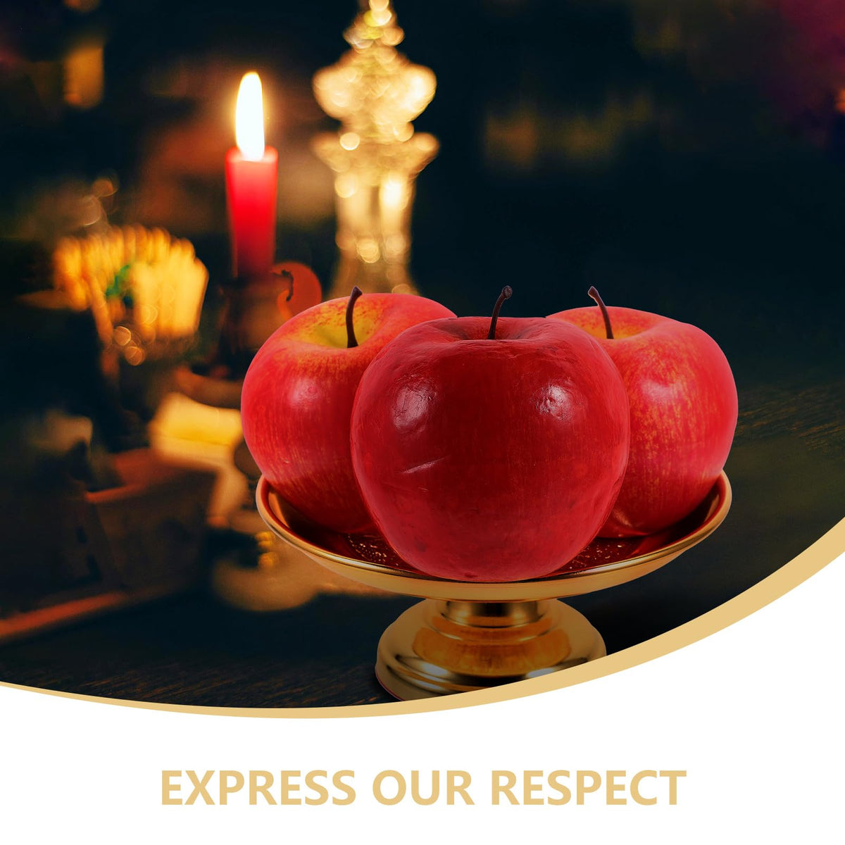 Lotus Fruit Plate Tribute Storage Tray 5.90X5.90X2.59In Decorative Offering Plate for Buddhist Ceremony Home D Cor (Golden / 15X15CM)