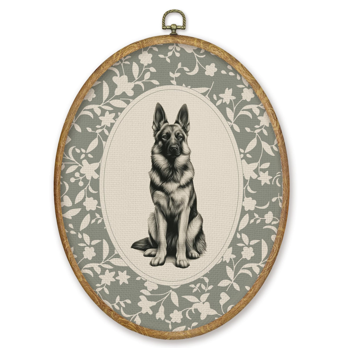 German Shepherd Gifts Oval Wall Art Prints Decor 8.6x11.4 (Colour 57)
