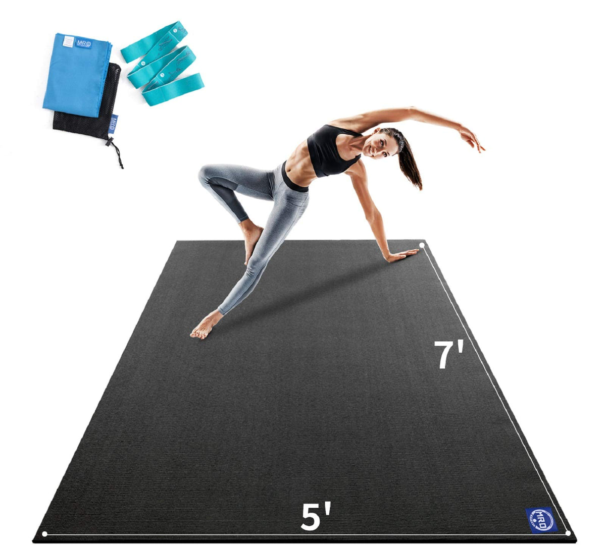 Extra Large Yoga Mat (Black / 7*5 FT)