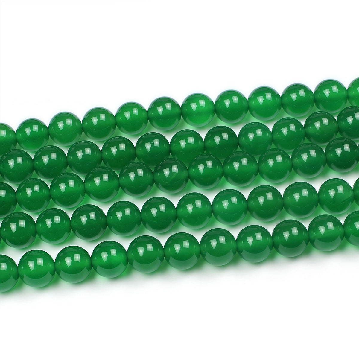 7A Natural Green Agate Beads Round Stone Loose Beads for Necklace Bracelet Charms Jewelry Making 15" (Green Agate / 12mm)