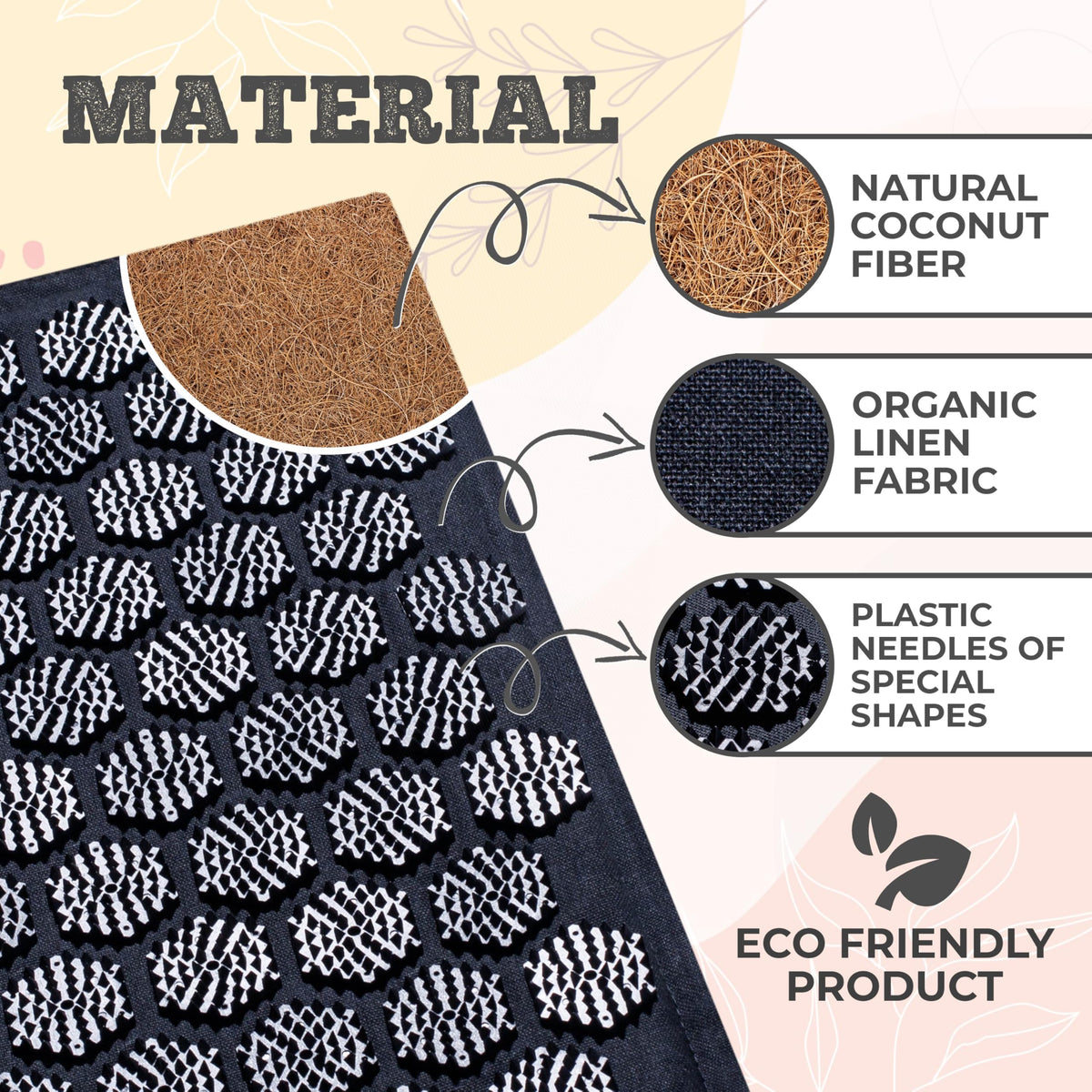 BalanceMate® Acupressure Mat Set with 6 (Deep Black)