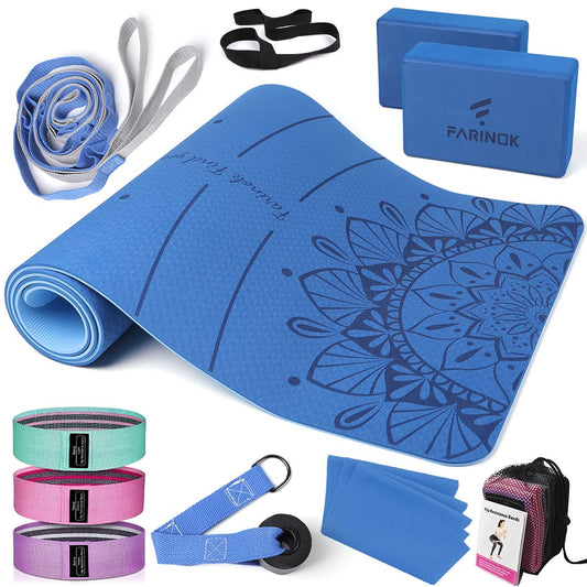 1 3 Yoga Mat Thick (LIGHT BLUE / 8MM)