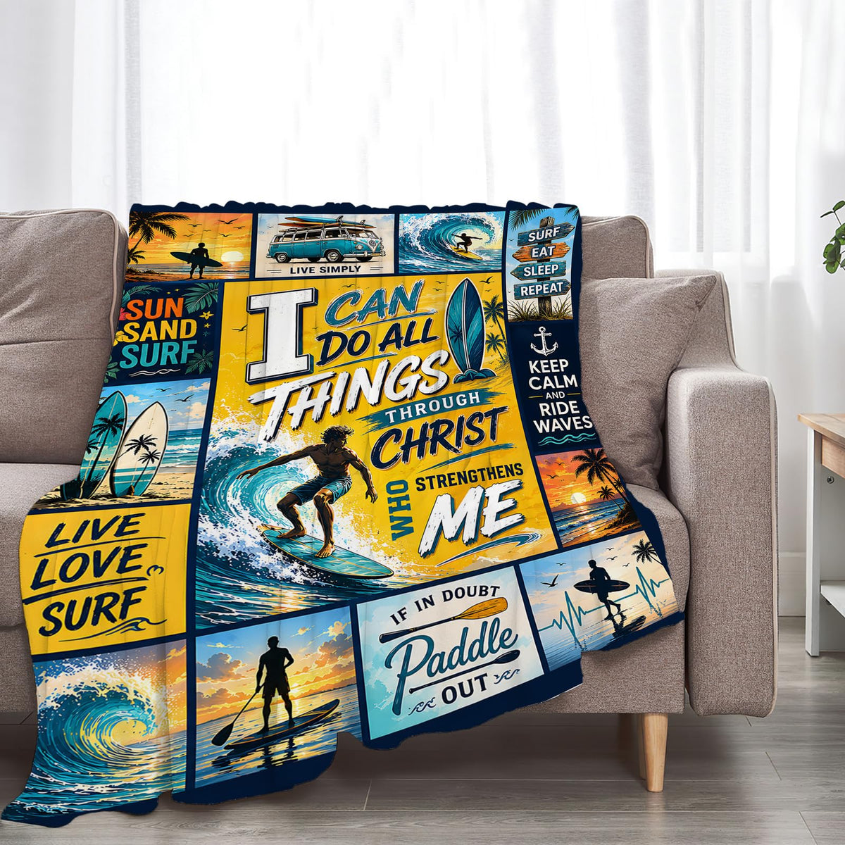 Surfing Throw Blanket (60"x80" / Surfing)