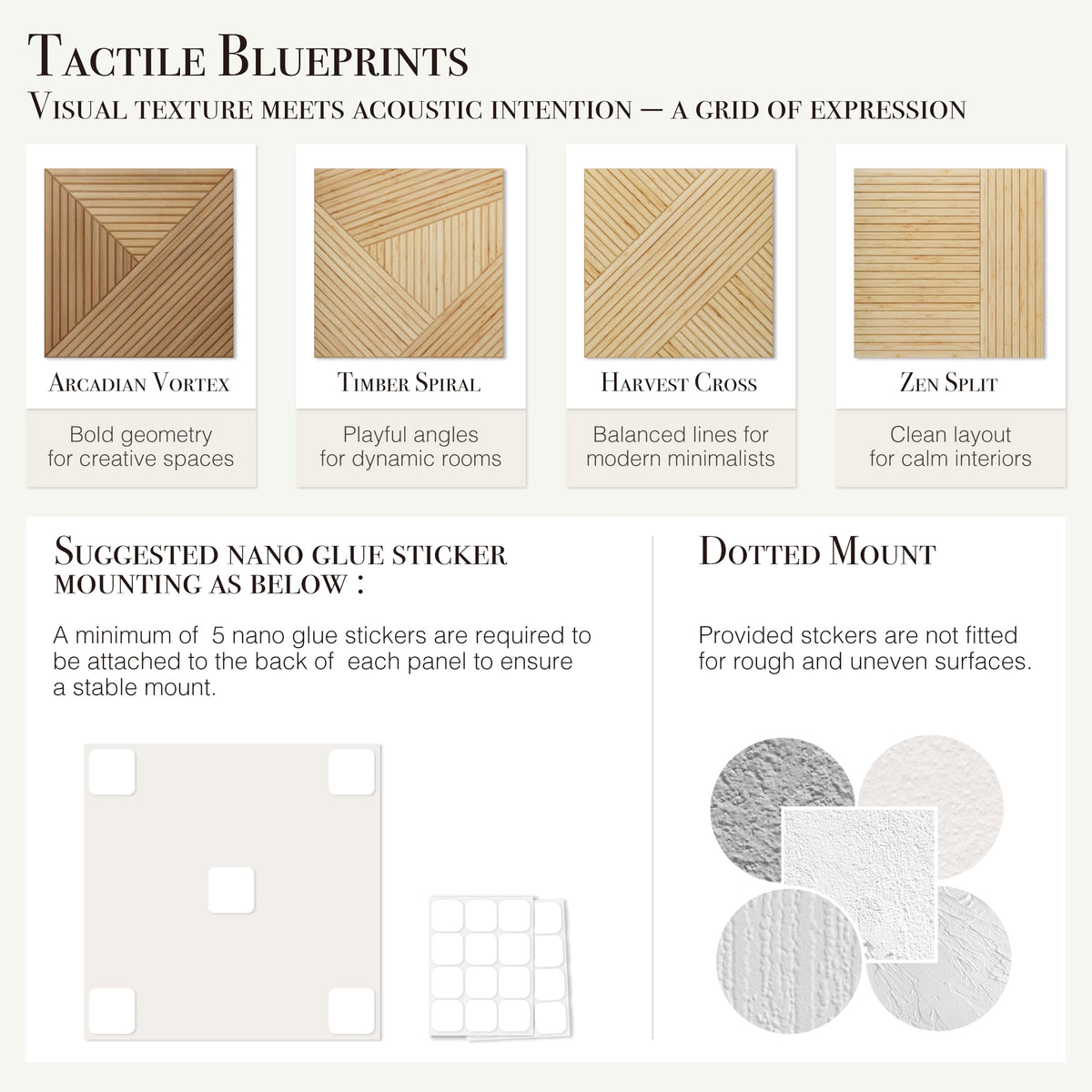 Acoustic Wall Panels (23.6 X 23.6 Inches / Timber Spiral)