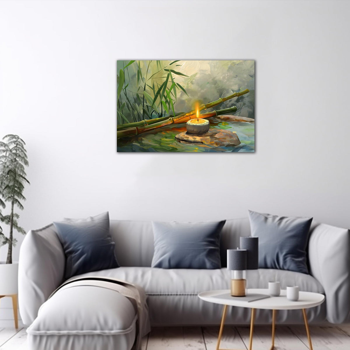 Zen Wall Art Zen Stone Canvas Art Prints for Meditation Office Decor (Zen Stones Canvas Frame-17 / 36"L x 24"W)