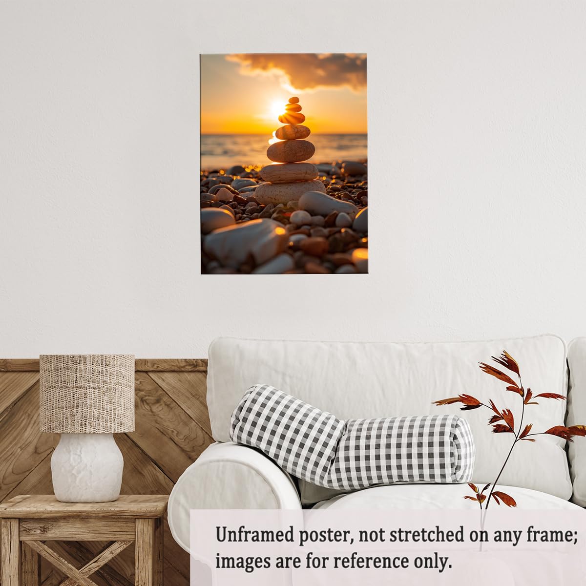 Zen Balance Stone Wall Art (Unframed-4 / 24"L x 36"W)