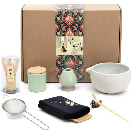 Japanese Matcha Tea Set (Grey Bowl)