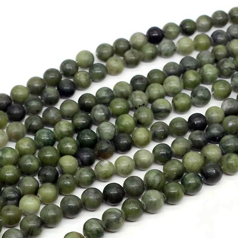 108 Pcs Green Jade Beads for Jewelry Making 8 MM Green Jade Gemstones Loose Stone Beads (Green Jade / 8MM, 108pcs)