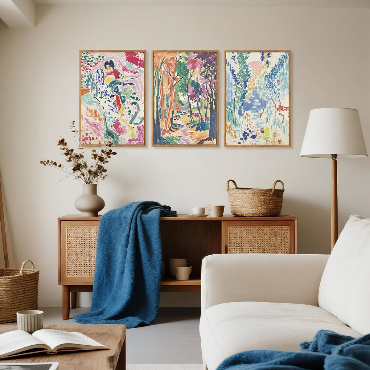 Abstract Matisse Framed Canvas Wall Art (Matisse / 24"L x 36"W)