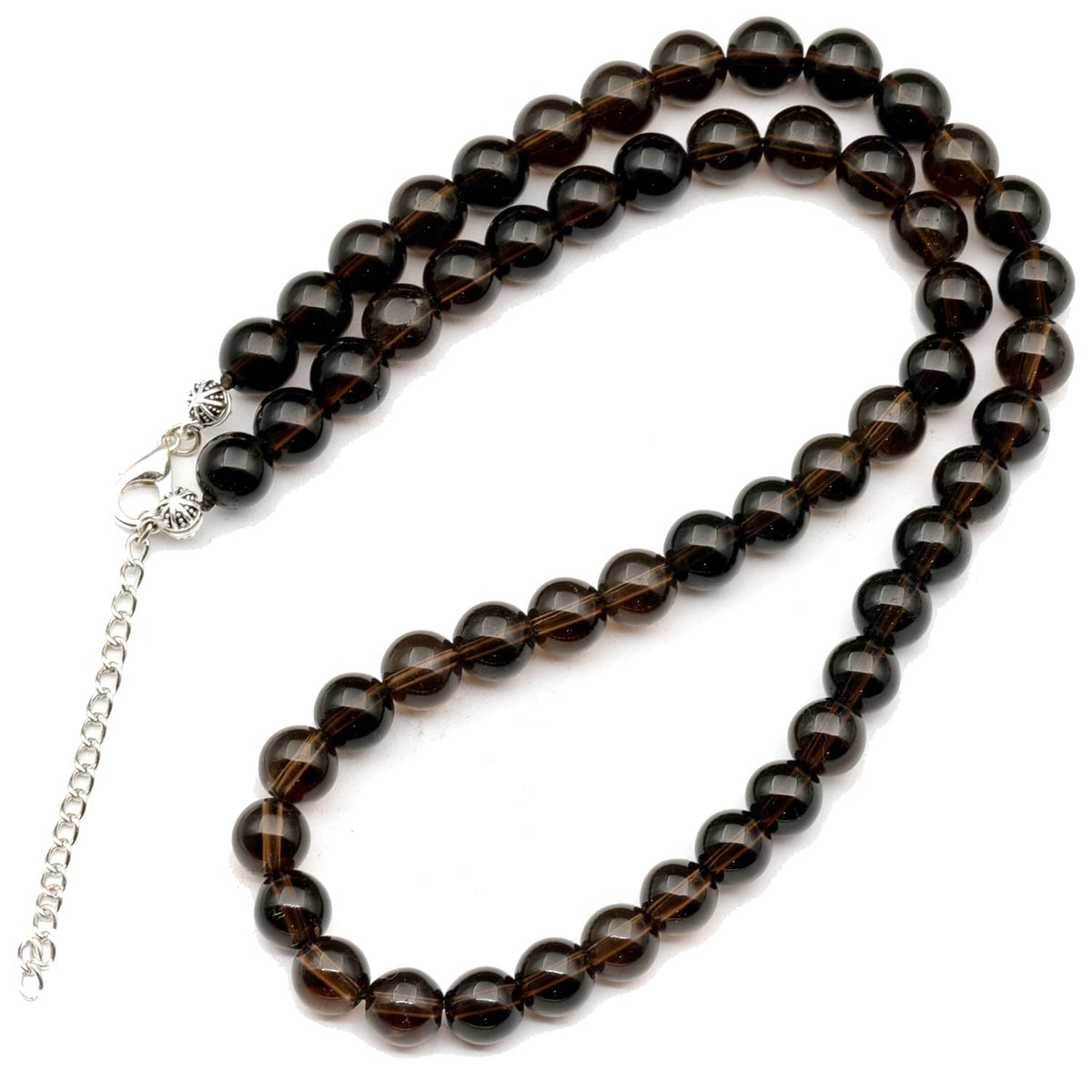 Natural Smoky Quartz Beaded Choker Necklace (Smoky Quartz / 34 Inches)