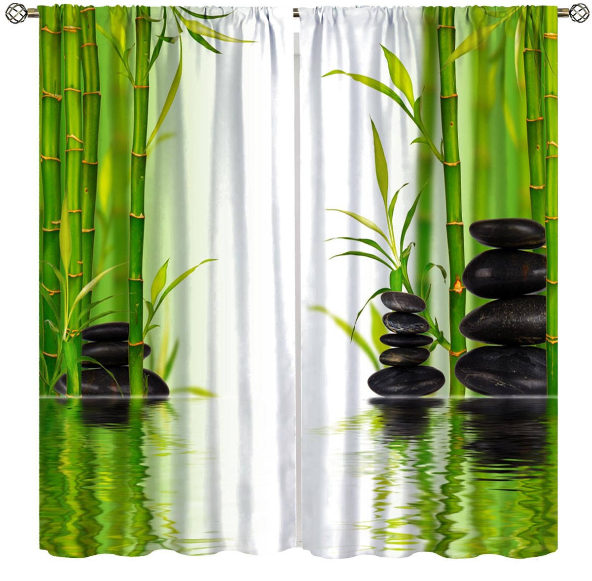 Japanese Bamboo Blackout Curtains (31.5"W x 72"L (Pack of 2) / Zen-13)