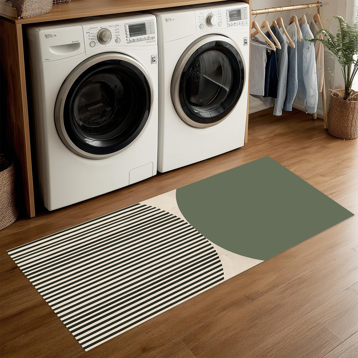 Modern Geometric Laundry Room Rug 20x47 Inch (#80)