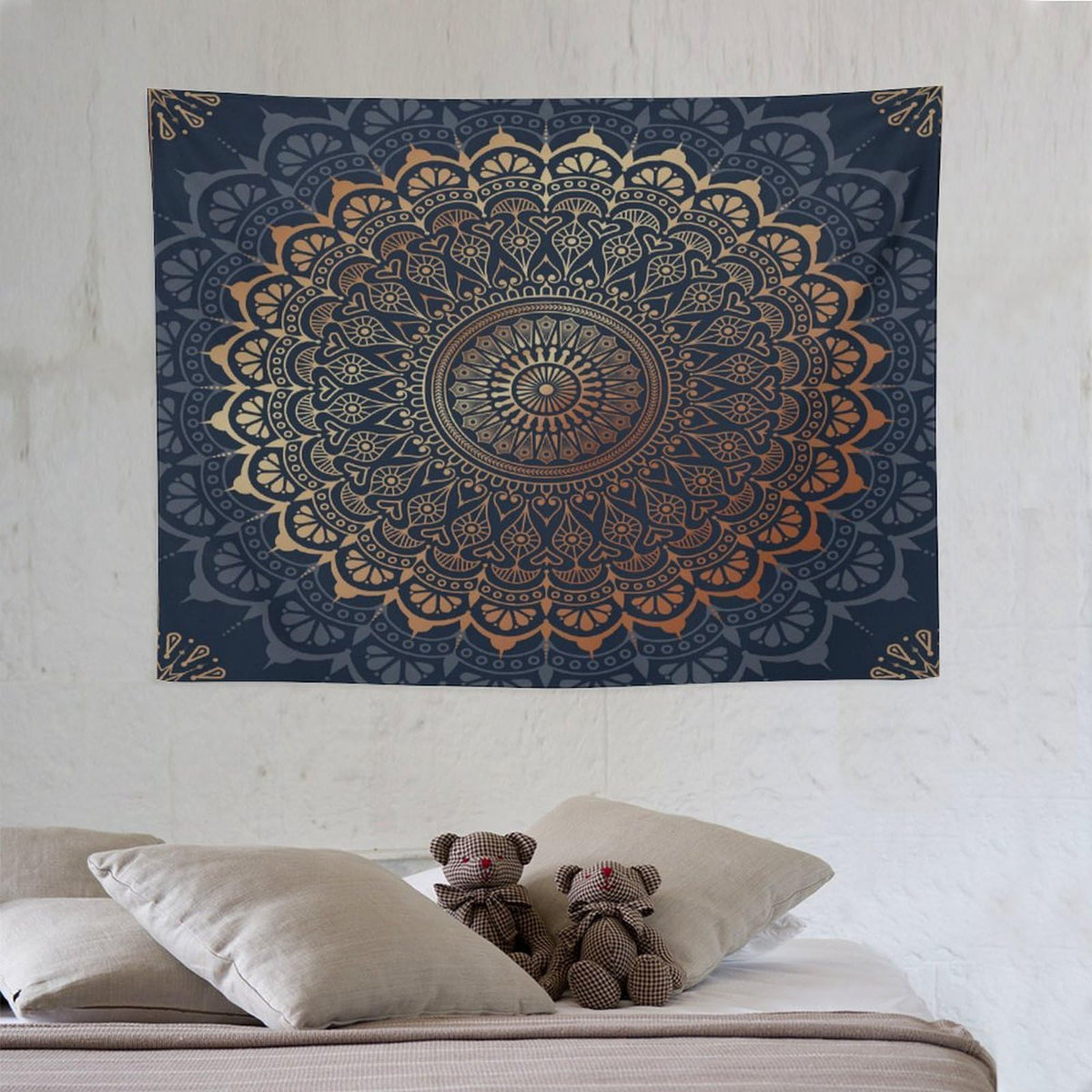 Boho Flower Tapestry Wall Hanging Mandala Bohemian Aesthetic Paisley Hippie Tapestries Home Decor for Living Room Bedroom Farmhouse Apartment Dorm 30"x40" (30"L x 40"W / Mandala-39)