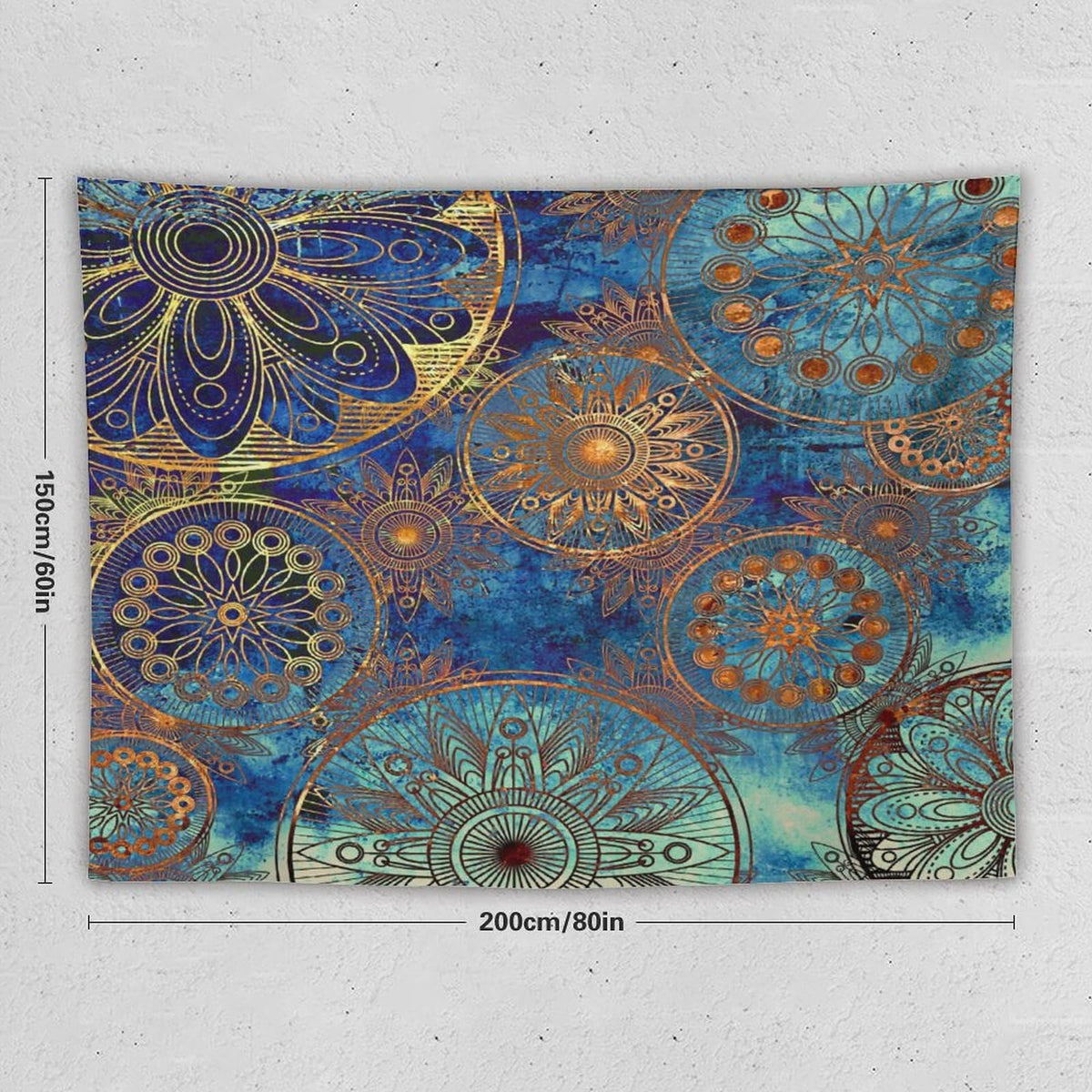 Boho Floral Tapestry Wall Hanging Retro Mandala Flower Vintage Mystical Dream Style Theme Tapestries Home Decor for Living Room Bedroom Apartment Farmhouse Dorm 60"x80" (60"L x 80"W / Mandala-30)