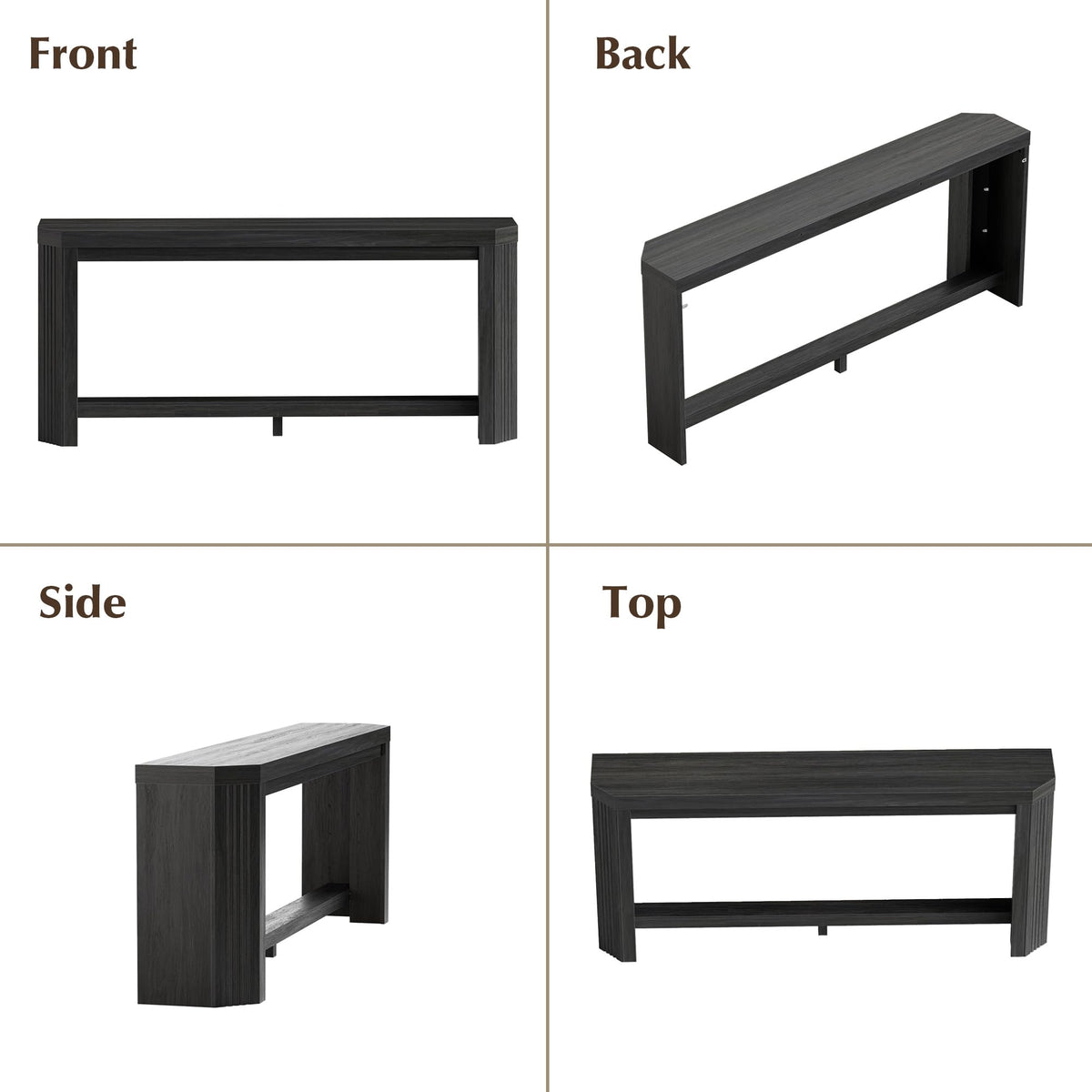 70" Console Table for Entryway (Black)