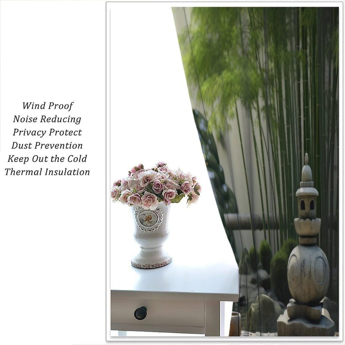 Leisurely Bamboo Curtains (26"W x 84"L (Pack of 2) / Style-6)