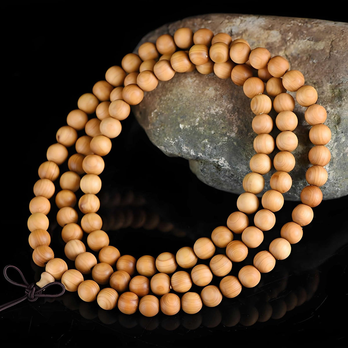 Unisex Thuja Sutchuenensis Wood Beads Wooden Bracelet Necklace Prayer Mala Wristband Bracelet (8mm 108 Beads)