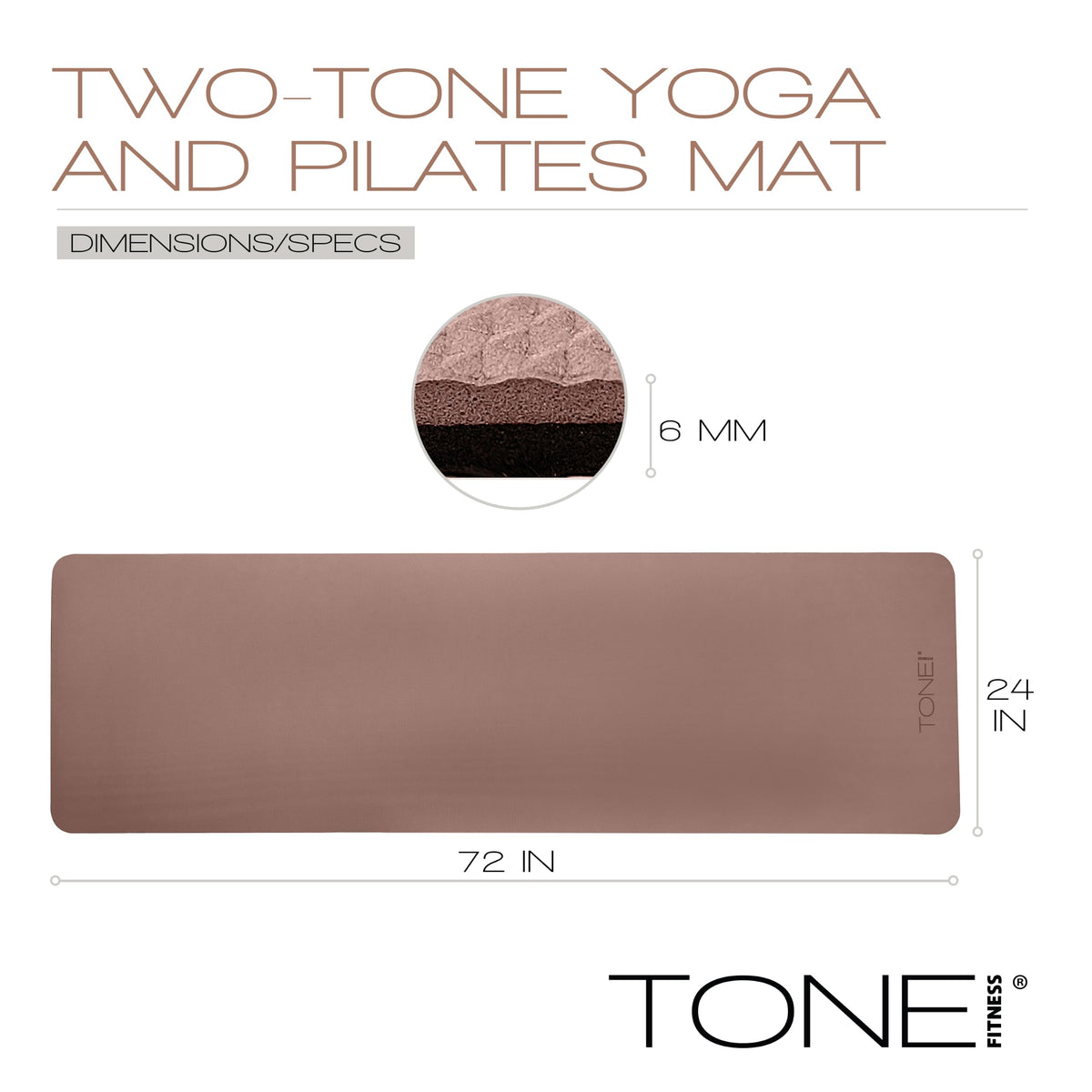1 4" Yoga Mat (Pyramid Pattern / Black/Mocha)